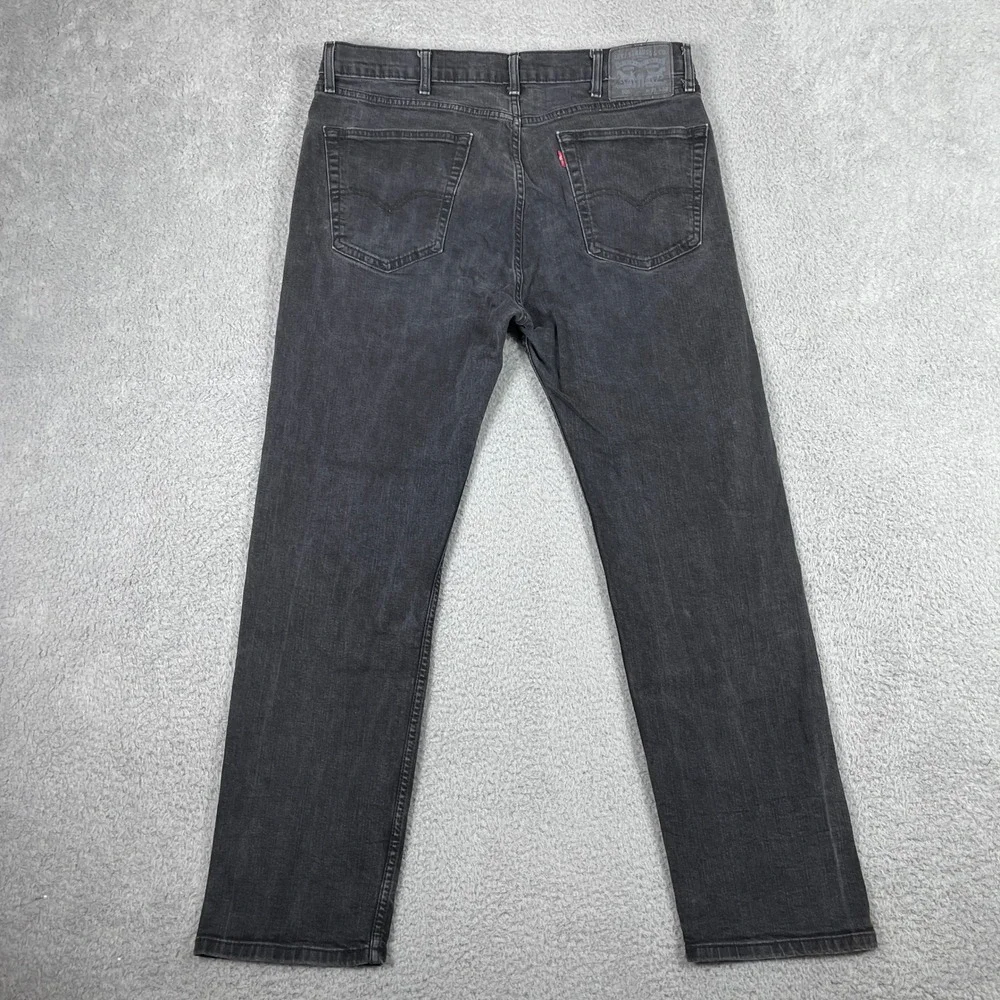 Levis 505 Regular Fit Jeans Mens 38x32 (Fits 36x29) Black Straight Stretch
